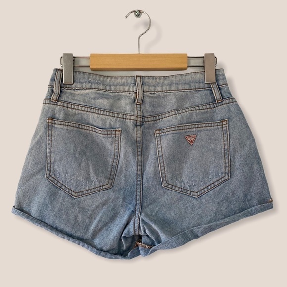 GUESS Distressed American Flag Jean Shorts - Picture 4 of 8